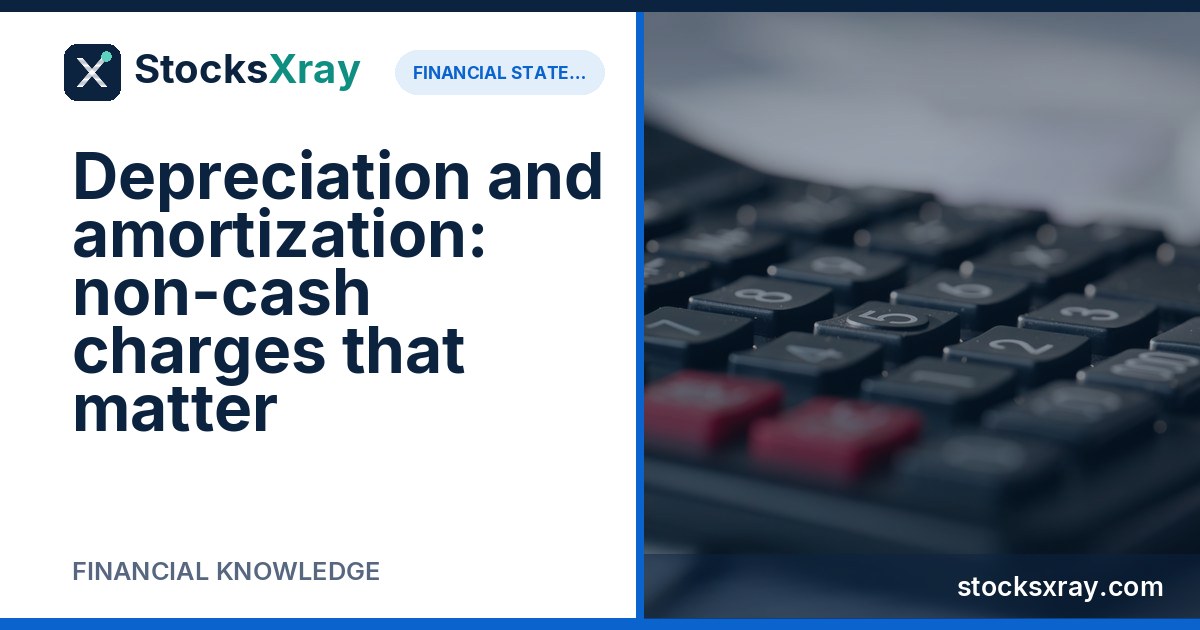 Depreciation and amortization: non-cash charges that matter