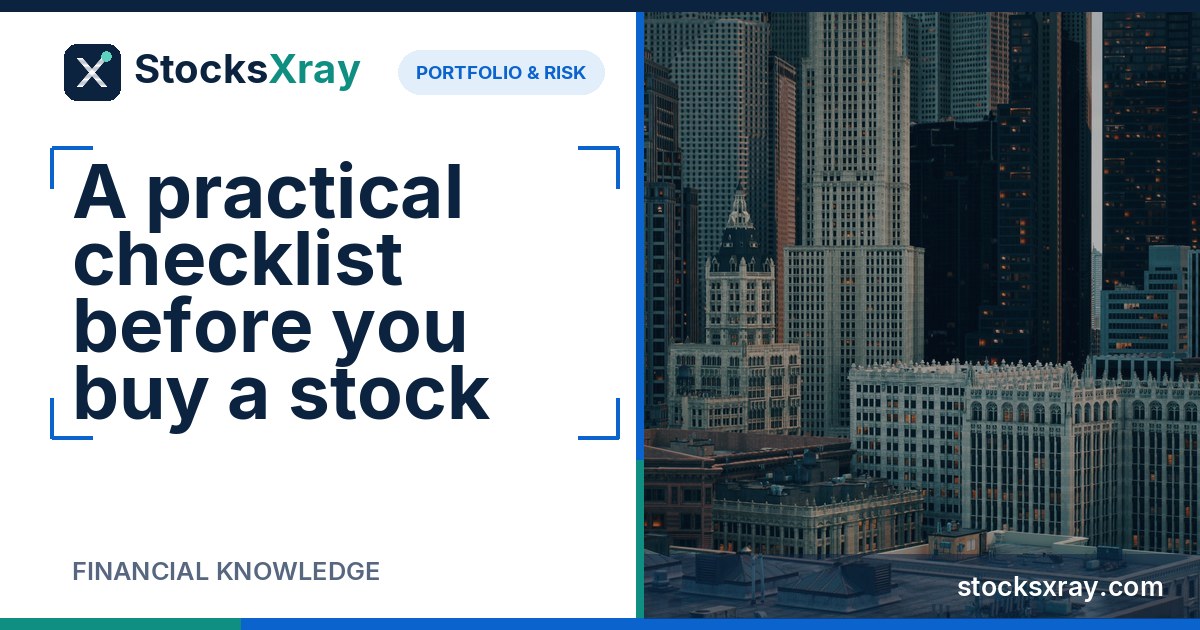 A practical checklist before you buy a stock