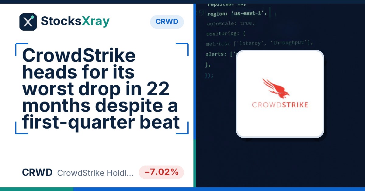 CrowdStrike heads for its worst drop in 22 months despite a first-quarter beat