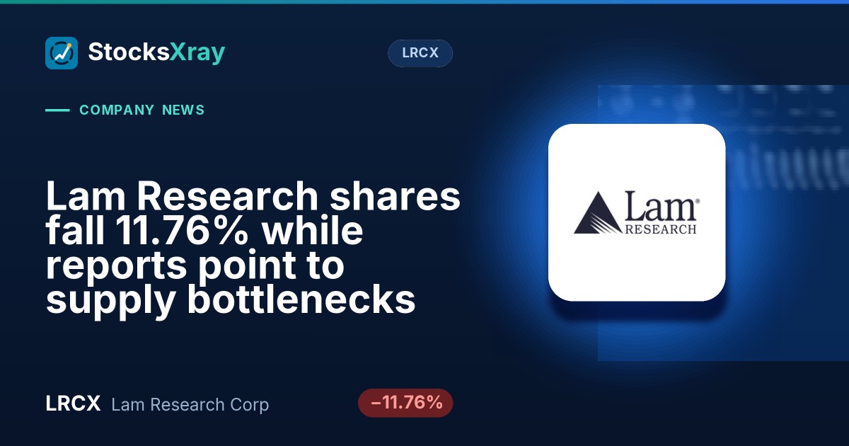 Lam Research shares fall 11.76% while reports point to supply bottlenecks