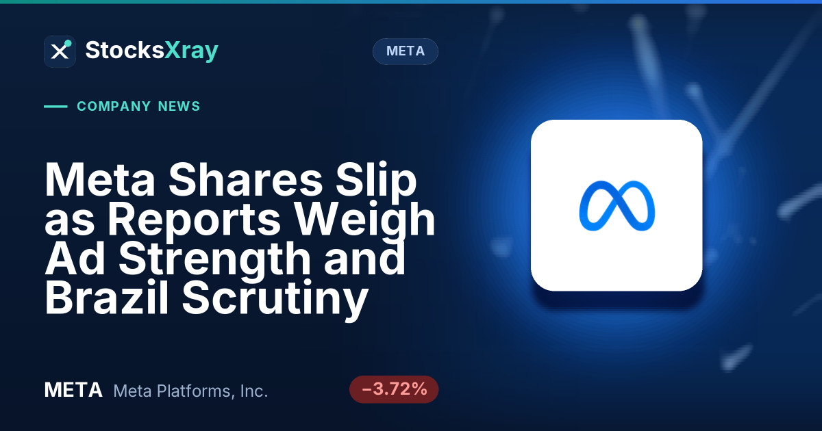 Meta Shares Slip as Reports Weigh Ad Strength and Brazil Scrutiny