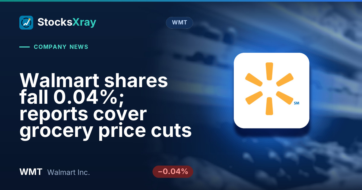 Walmart shares fall 0.04%; reports cover grocery price cuts
